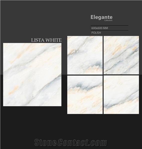 Florence Ceramic Tiles-Fantasy White Tiles 600x600 mm