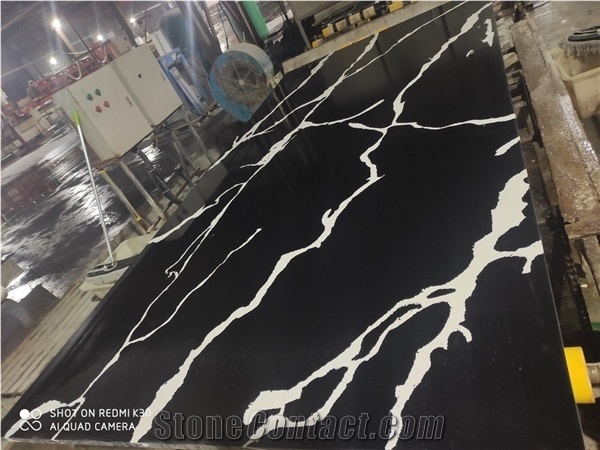 Calacatta Black Artificial Stones Quartz Slabs