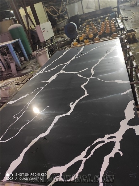 Calacatta Black Artificial Stones Quartz Slabs