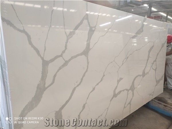 White Calacatta Engineer Solid Surface Stones