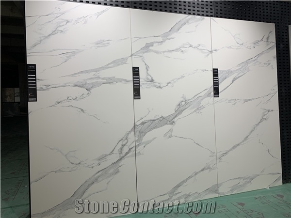 White Calacatta Porcelain Slab Ceramic Tiles
