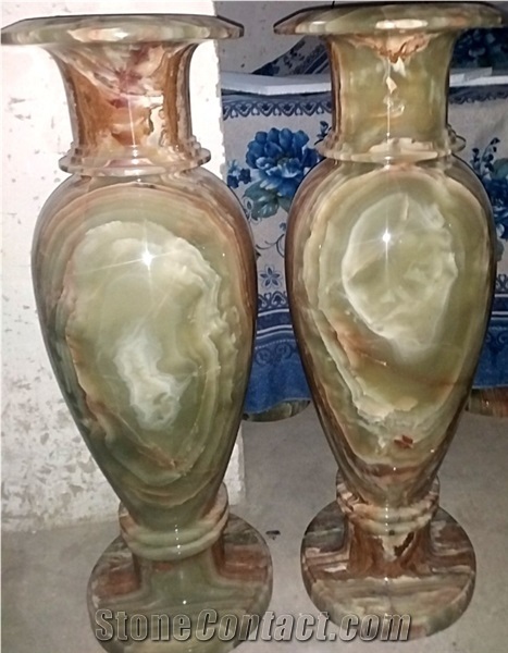 Multi Green Onyx Flower Vase