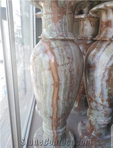 Multi Green Onyx Flower Vase