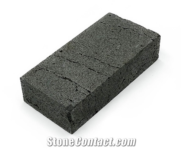 Brick Basalt Volcanic Stone from Vietnam Sawn-Cut Surface