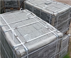 Grey Granite Sawn Cube Stone, Granite Cobble Stone