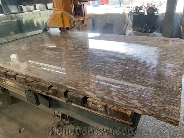 Brown Breccia Marble Stone Slab from Vietnam