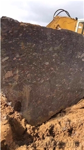 Brown Breccia Marble Stone Slab from Vietnam