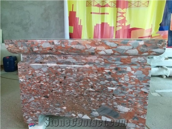 Brown Breccia Marble Stone Slab from Vietnam