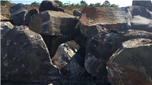 Cut to Size Black Basalt Stone Sawn and Split