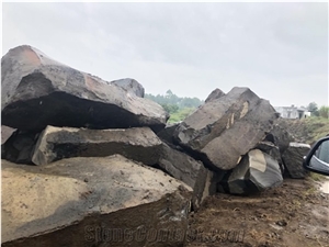 Split Black and Grey Basalt Stone from Vietnam