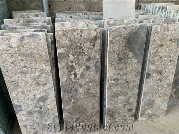 Yellow with Red Line Marble Stone Flooring Tile