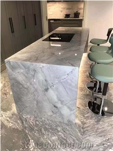 Brazilian Arabescato Marble Table Top Counters