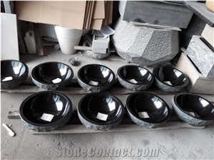Absolute Black Round Wash Basins Granite Bath Bowls Sinks