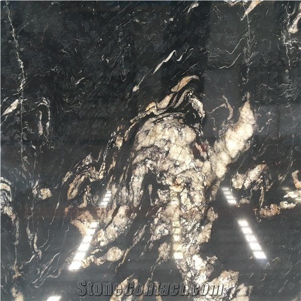Black Cosmic Granite Slab Brazil Cosmic Black Flooring Tile