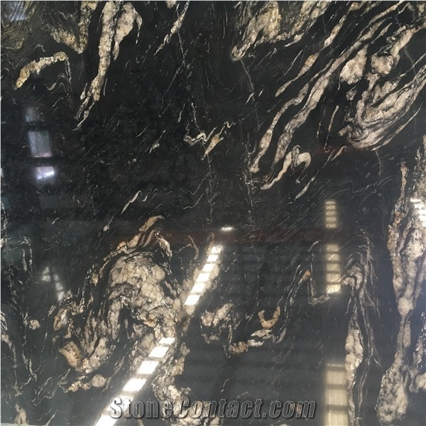 Black Cosmic Granite Slab Brazil Cosmic Black Flooring Tile
