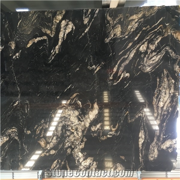 Black Cosmic Granite Slab Brazil Cosmic Black Flooring Tile