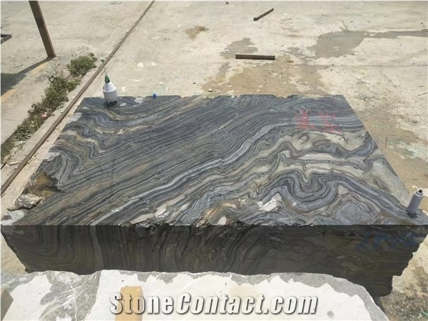 Black Golden Vein Marble Big Rough Blocks Raw Quarry Rocks