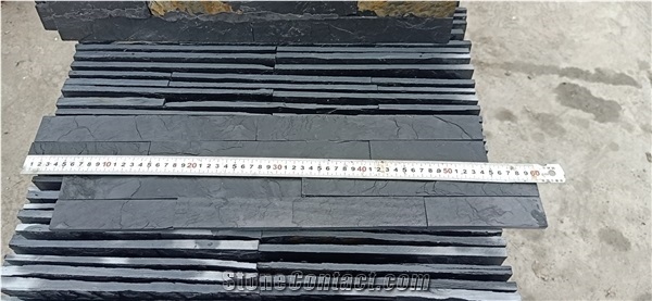 Black Slate Z Stone Black Slate Stacked Stone Ledger Veneer