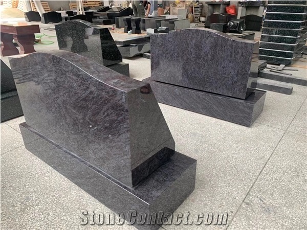 Blue Granite Upright Gravestone Monuments Cemetery Monuments