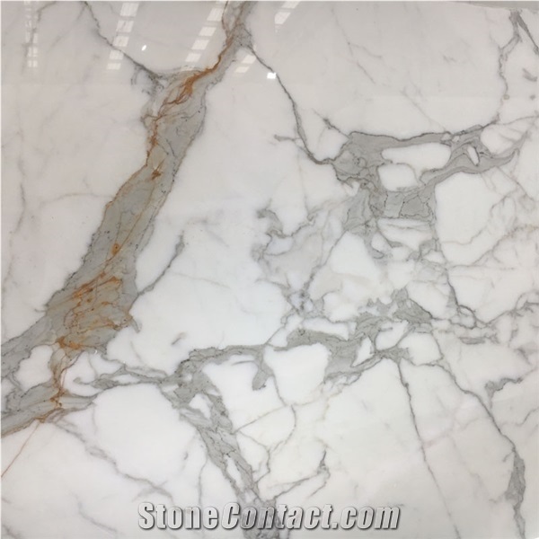 Calacatta Oro Extra Marble Skirting Slabs Bath Wall Cladding