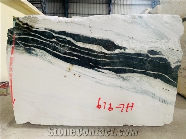 China Panda White Marble Big Rough Blocks Exotic Raw Blocks