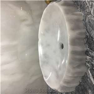 China White Round Wash Bowls Marble Wash Farmhouse Sinks