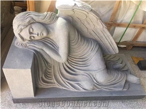 Granite Carved Weeping Angel Headstones Cemetery Monuments