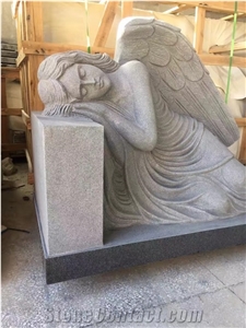 Granite Carved Weeping Angel Headstones Cemetery Monuments