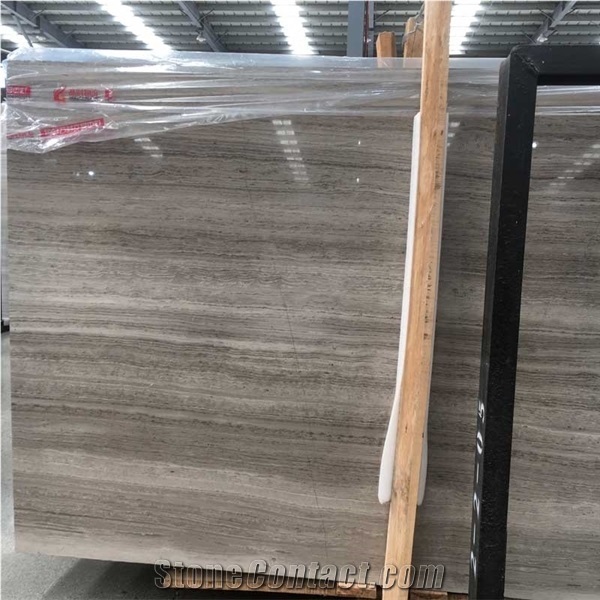 Grey Serpeggiante Wood Marble Bathroom Wall Cladding Slabs