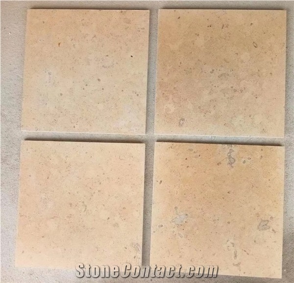 Henan Yellow Limestone Kitchen Wall Cladding Tiles Flooring
