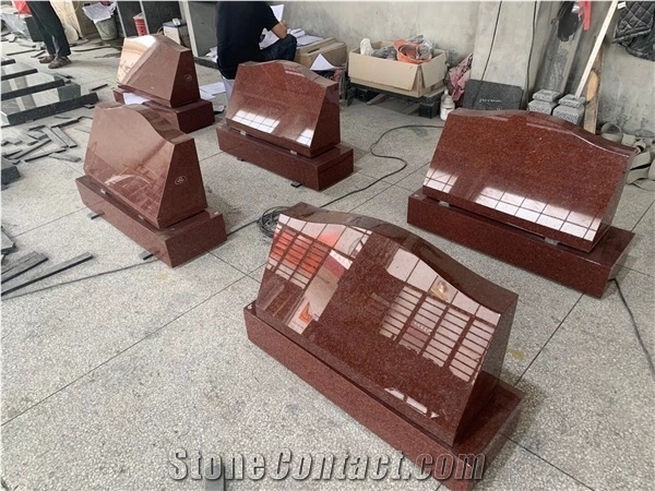 Indian Red Western Style Cemetery Monument Tombstones