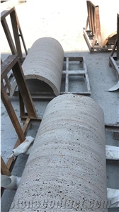 Iran Beige Travertine Wall Cladding Covering Column Wrap