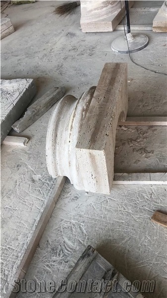 Iran Beige Travertine Wall Cladding Covering Column Wrap
