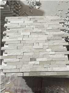 Marble Mosaict Wall Tile White Wood Split Linear Strips Tile