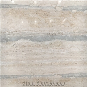 Ocean Blue Travertine Wall Covering Application Stone Floor