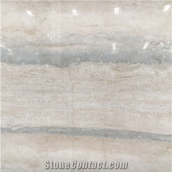 Ocean Blue Travertine Wall Covering Application Stone Floor