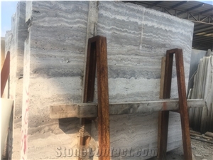 Persian Silver Travertine Flooring Slabs Titanium Travertine
