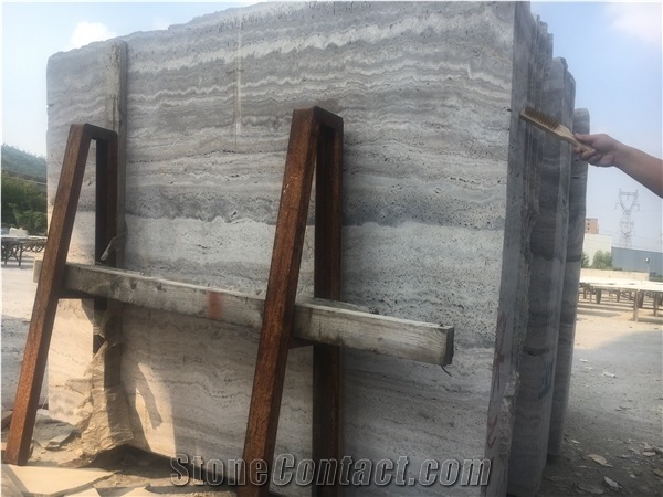 Persian Silver Travertine Flooring Slabs Titanium Travertine