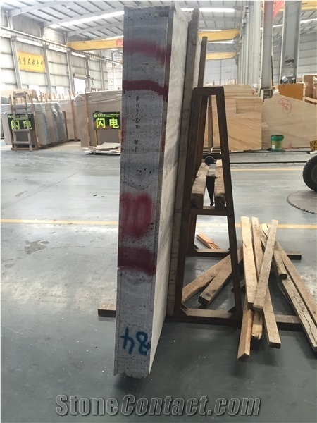 Persian White Travertine Wall Cladding Slabs Titanium Slab