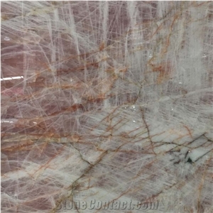 Pink Quartzite Kitchen Slabs Wall Cladding Pattern Tiles