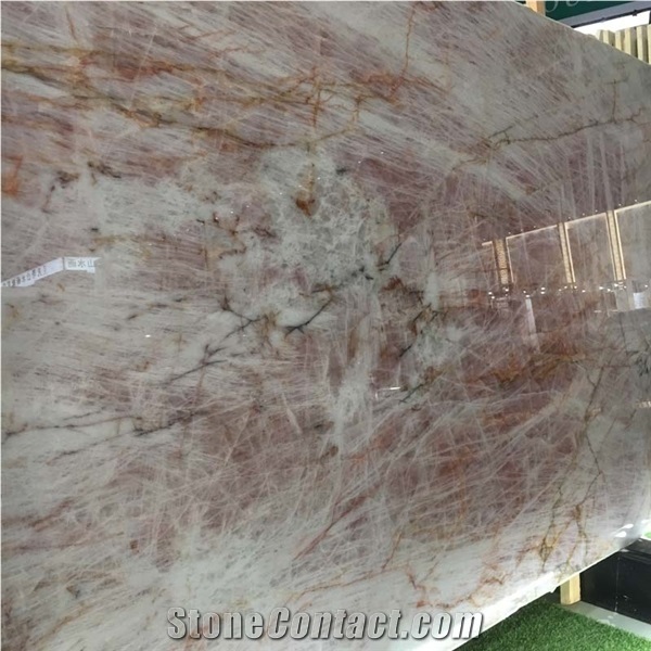 Rose Quartzite Kitchen Island Slabs Bath Wall Cladding Tiles