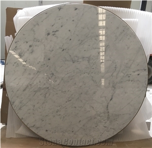 Round Carrara Table Top Restaurant Table Tops Brass Band
