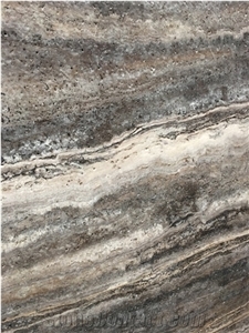 Silver Travertine Wall Covering Slabs Titanium Floor Tiles