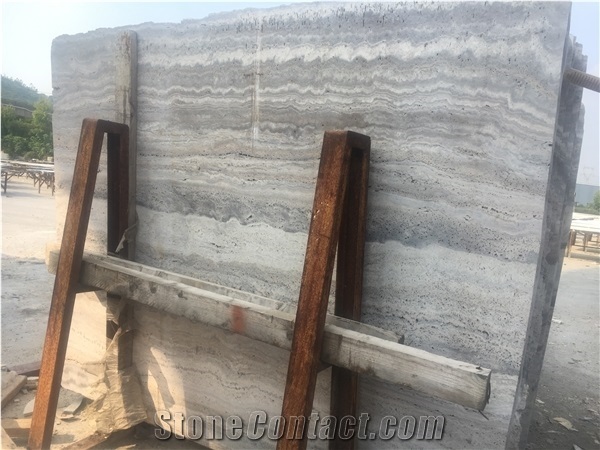 Travertine Wall Cladding Slabs Persian Silver Titanium Slabs