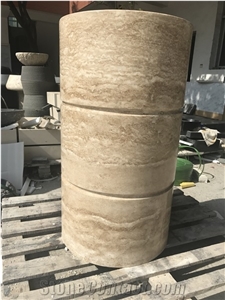 Travertino Classico Pedestal Basins Travertine Wash Bowls