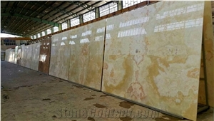 Potted Stone Honey Onyx Slabs