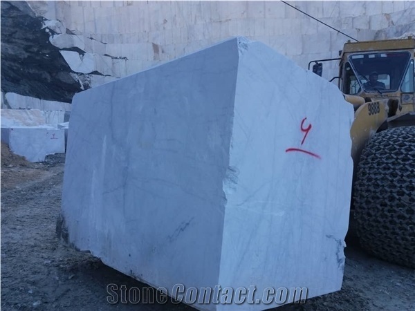 Iranian Crystal White Wavy Marble Blocks