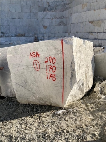 Iranian Crystal White Wavy Marble Blocks