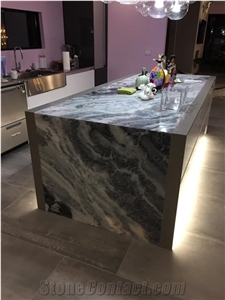 Dreamy Blue Princess Marble Kitchen Island Top