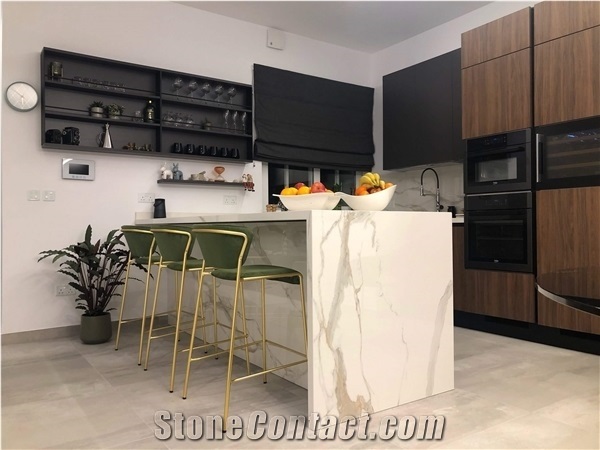 Calacatta Oro Marble Kitchen Countertop, Island Top